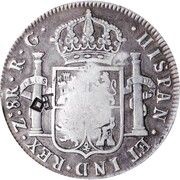 8 Reales - Ferdinand VII Countermark on Mexico 8 Reales, Philippines, 1832-1834 reverse image
