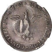 8 Reales - Ferdinand VII Countermark on Mexico 8 Reales, Philippines, 1832-1834 reverse image