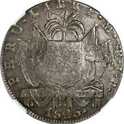 8 Reales - Ferdinand VII Countermark on Peru 8 Reales, Philippines, 1832-1834 reverse image