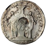 8 Reales - Ferdinand VII Countermark on Peru 8 Reales obverse image