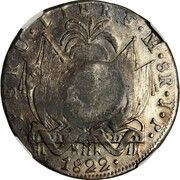 8 Reales - Ferdinand VII Countermark on Peru 8 Reales, Philippines, 1832-1834 reverse image