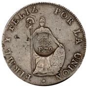 8 Reales - Ferdinand VII Countermark on Peru 8 Reales obverse image