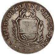 8 Reales - Ferdinand VII Countermark on Peru 8 Reales, Philippines, 1832-1834 reverse image