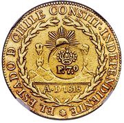8 Escudos - Ferdinand VII Countermarked on Chile 8 Escudos obverse image