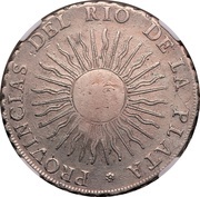 8 Reales - Isabel II Countermark on Argentina 8 Reales, Philippines, 1834-1837 reverse image