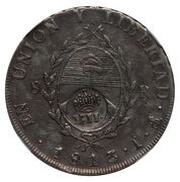 8 Reales - Isabella II Countermark on Argentina 8 Reales obverse image