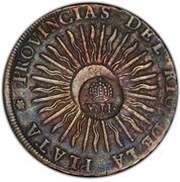 8 Reales - Isabella II Countermark on Argentina 8 Soles obverse image