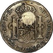 8 Reales - Isabella II Countermark on Bolivia 8 Reales, Philippines, 1834-1837 reverse image