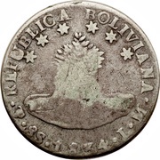 8 Reales - Isabella II Countermark on Bolivia 8 Soles, Philippines, 1834-1837 reverse image