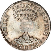 8 Reales - Isabella II Countermark on Chile 1 Peso reverse image