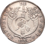 8 Reales - Isabel II Countermark on Colombia 8 Reales obverse image