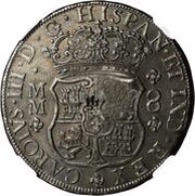 8 Reales - Isabella II Countermark on Mexico 8 Reales, Philippines, 1834-1837 reverse image