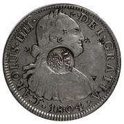8 Reales - Isabella II Countermark on Mexico 8 Reales obverse image