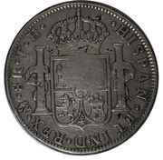 8 Reales - Isabella II Countermark on Mexico 8 Reales, Philippines, 1834-1837 reverse image