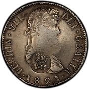 8 Reales - Isabella II Countermark on Mexico 8 Reales obverse image