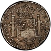8 Reales - Isabella II Countermark on Mexico 8 Reales, Philippines, 1834-1837 reverse image