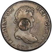 8 Reales - Isabella II Countermark on Mexico 8 Reales obverse image