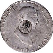 8 Reales - Isabella II Countermark on Mexico 8 Reales obverse image