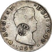 8 Reales - Isabella II Countermark on Mexico 8 Reales obverse image