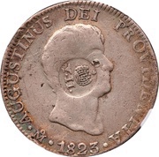 8 Reales - Isabel II Countermark on Mexico 8 Reales obverse image