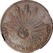 8 Reales - Isabella II Countermark on Mexico 8 Reales obverse image