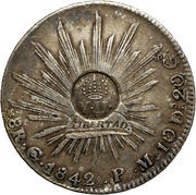 8 Reales - Isabella II Countermark on Mexico 8 Reales obverse image