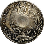 8 Reales - Isabella II Countermark on Mexico 8 Reales, Philippines, 1834-1837 reverse image
