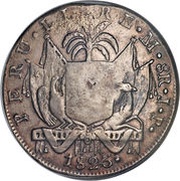 8 Reales - Isabella II Countermark on Peru 8 Reales, Philippines, 1834-1837 reverse image