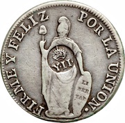 8 Reales - Isabella II Countermark on Peru 8 Reales obverse image