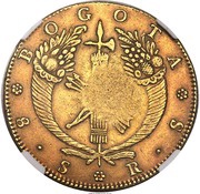 8 Escudos - Isabella II Countermark on Colombia 8 Escudos reverse image