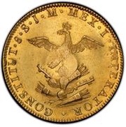 8 Escudos - Isabella II Countermark on Mexico 8 Escudos reverse image