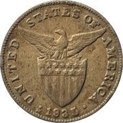 5 Centavos Small type, Philippines, 1930-1935 reverse image