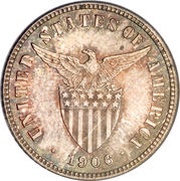 10 Centavos Large type, Philippines, 1903-1906 reverse image