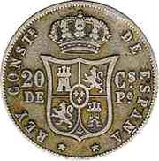 20 Centimos - Alfonso XII, Philippines, 1880-1885 reverse image