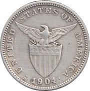 20 Centavos Large type, Philippines, 1903-1906 reverse image