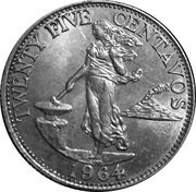 25 Centavos reverse image