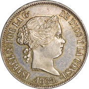 50 Centimos - Isabella II obverse image
