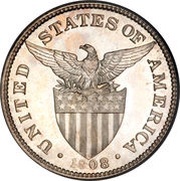 50 Centavos Small type, Philippines, 1907-1921 reverse image