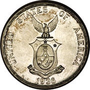 50 Centavos Commonwealth, Philippines, 1936 reverse image