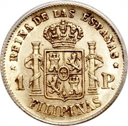 1 Peso - Isabella II reverse image
