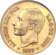 4 Pesos - Alfonso XII obverse image