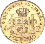 4 Pesos - Alfonso XII reverse image