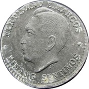 5 Sentimos Ferdinand E. Marcos; pattern reverse image