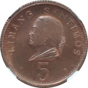 5 Sentimos Melchora Aquino; pattern reverse image