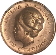 10 Centavos Imelda Marcos; pattern reverse image
