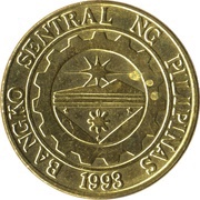 25 Sentimo Non-magnetic, Philippines, 1995-2003 reverse image