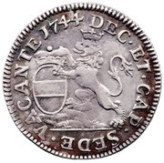 Escalin - Sede Vacante, Belgium, 1744 reverse image