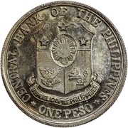 1 Peso Pope Paul VI and Ferdinand Marcos; silver plated pattern obverse image