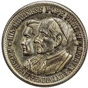 1 Peso Pope Paul VI and Ferdinand Marcos; silver plated pattern, Philippines, 1970 reverse image