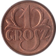 1 Grosz reverse image
